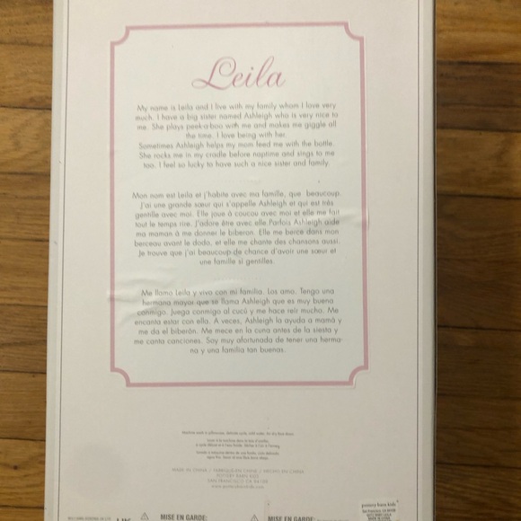 Pottery Barn Leila Doll Brand New - Picture 2 of 2